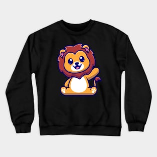 Cute Lion Sitting Cartoon Crewneck Sweatshirt
